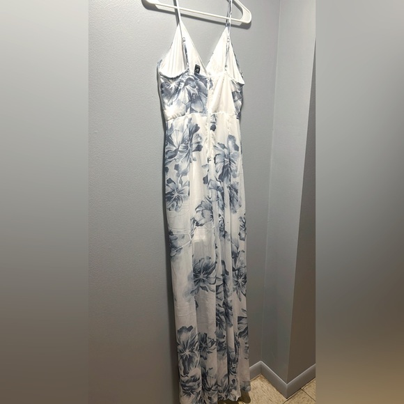 Maxi Dresse Sleeveless Floral Print V-Neck Lace Up Backless Polyester Long Dress - Picture 4 of 9